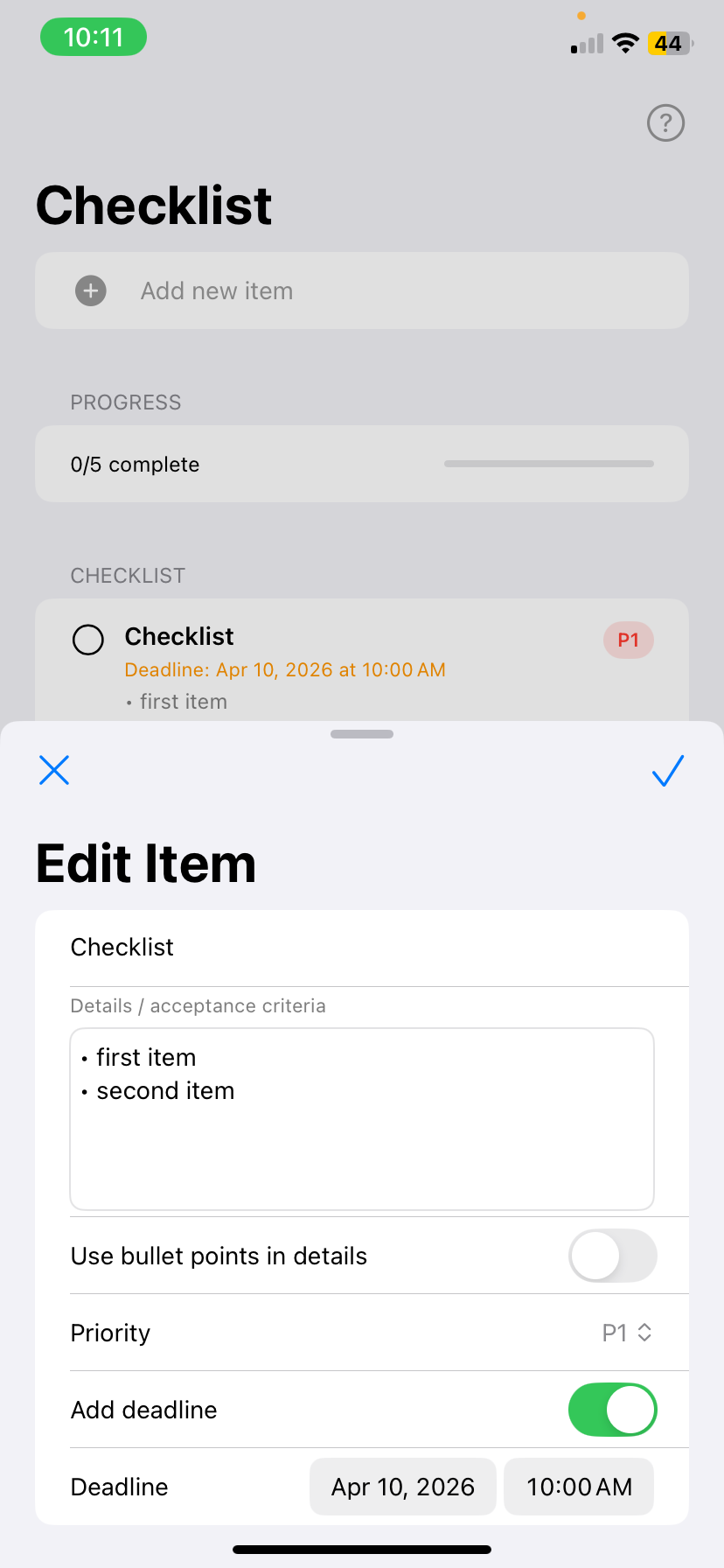 Checklist 2